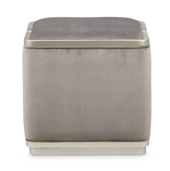 AICO Furniture Linea Ottoman in Silver Mist - Bargain Furniture (Detroit, MI)