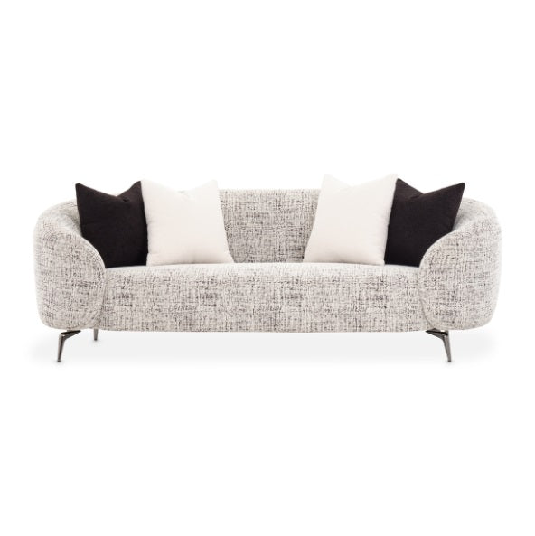 AICO Furniture Noir Sofa Cookie in Black Nickel - Bargain Furniture (Detroit, MI)