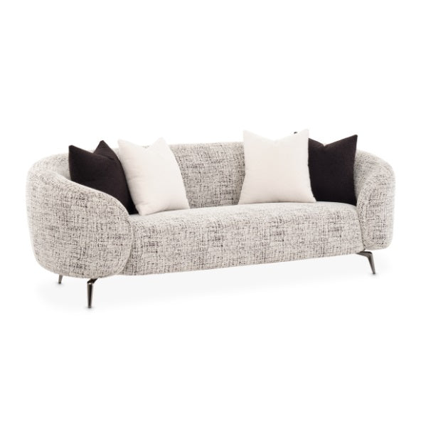 AICO Furniture Noir Sofa Cookie in Black Nickel - Bargain Furniture (Detroit, MI)