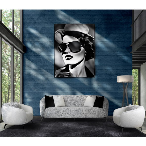 AICO Furniture Noir Sofa Cookie in Black Nickel - Bargain Furniture (Detroit, MI)