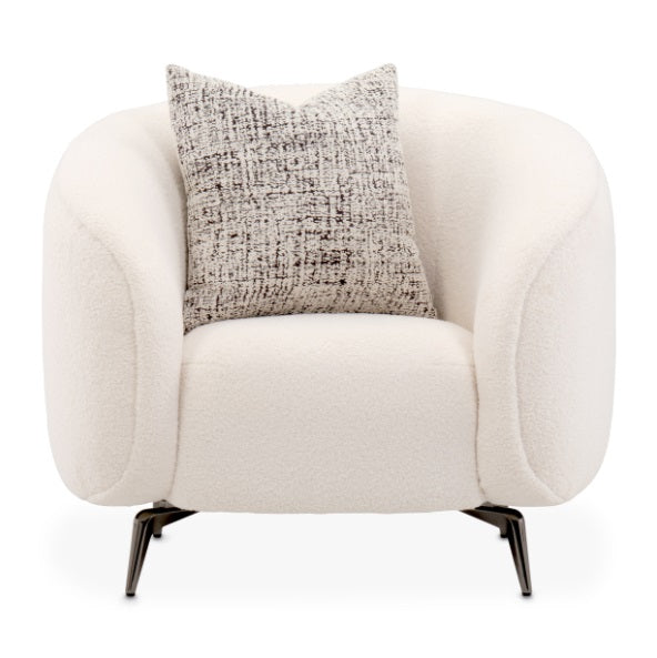 AICO Furniture Noir Chair Marshmallow in Black Nickel - Bargain Furniture (Detroit, MI)