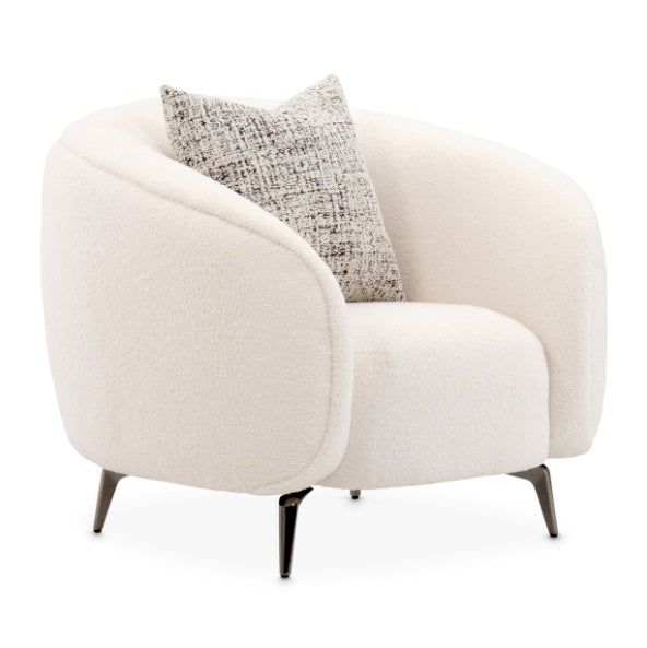 AICO Furniture Noir Chair Marshmallow in Black Nickel - Bargain Furniture (Detroit, MI)