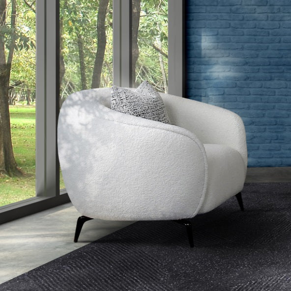 AICO Furniture Noir Chair Marshmallow in Black Nickel - Bargain Furniture (Detroit, MI)