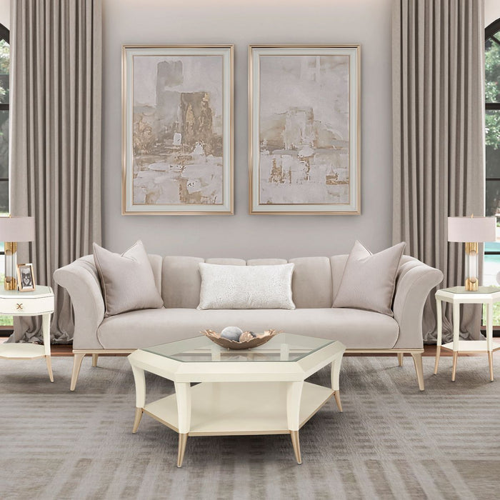 AICO Yvette Sofa in Porcini Medium Champagne - Bargain Furniture (Detroit, MI)