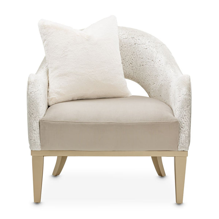 AICO Yvette Accent Chair in Porcini Medium Champagne - Bargain Furniture (Detroit, MI)