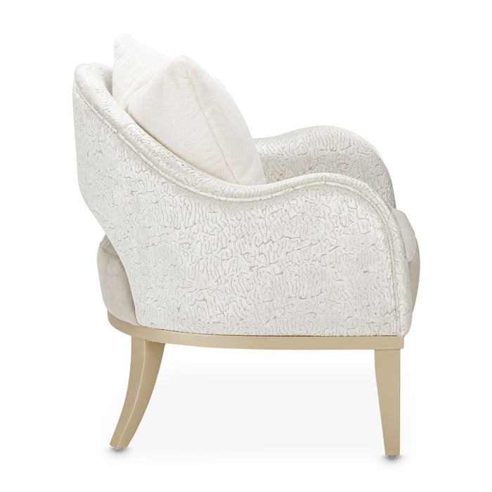 AICO Yvette Accent Chair in Porcini Medium Champagne - Bargain Furniture (Detroit, MI)