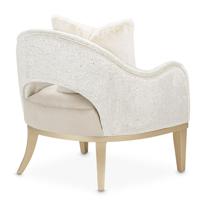 AICO Yvette Accent Chair in Porcini Medium Champagne - Bargain Furniture (Detroit, MI)
