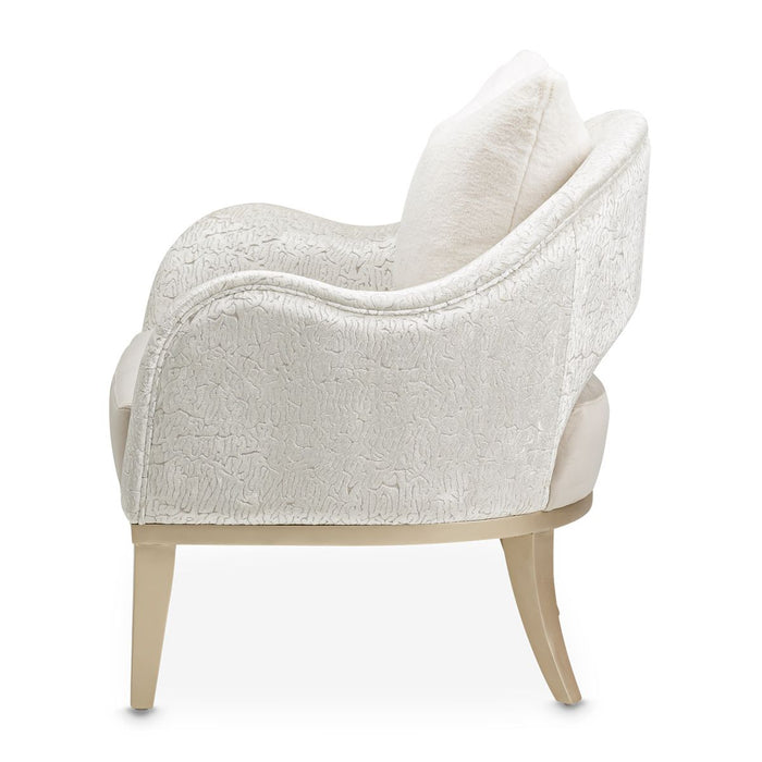AICO Yvette Accent Chair in Porcini Medium Champagne - Bargain Furniture (Detroit, MI)