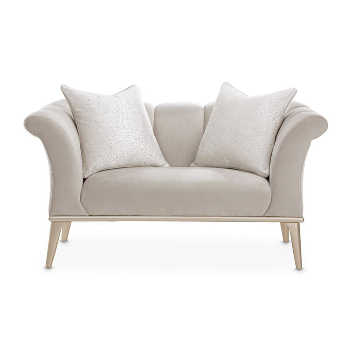 AICO Yvette Chair and A Half in Porcini Medium Champagne - Bargain Furniture (Detroit, MI)