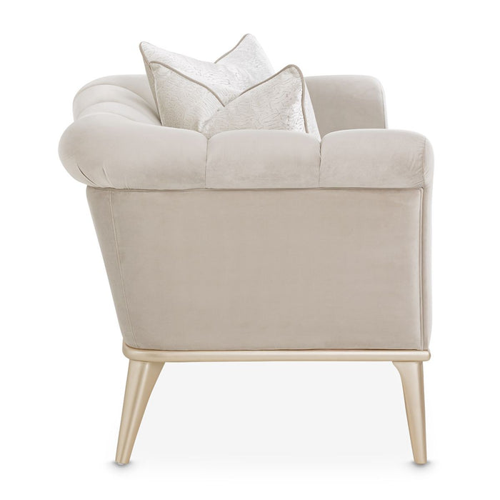 AICO Yvette Chair and A Half in Porcini Medium Champagne - Bargain Furniture (Detroit, MI)