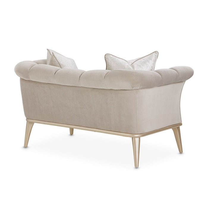 AICO Yvette Chair and A Half in Porcini Medium Champagne - Bargain Furniture (Detroit, MI)