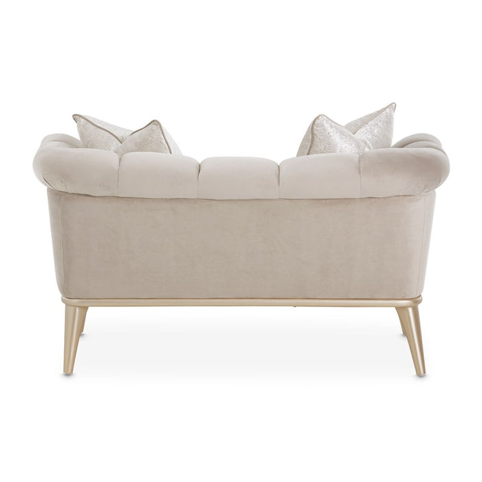 AICO Yvette Chair and A Half in Porcini Medium Champagne - Bargain Furniture (Detroit, MI)