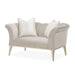 AICO Yvette Chair and A Half in Porcini Medium Champagne - Bargain Furniture (Detroit, MI)