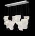 AICO Furniture Lighting Sheer Waves 8 Light Rectangular LED Chandelier with Gold Accent/Chrome - Bargain Furniture (Detroit, MI)