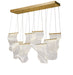 AICO Furniture Lighting Sheer Waves 8 Light Rectangular LED Chandelier in Champagne image