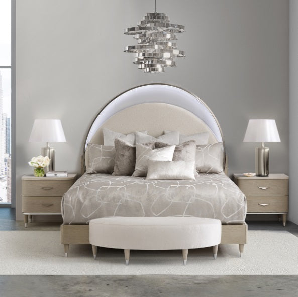 AICO Furniture Lighting Hemispheres 8 Light Chandelier in Silver - Bargain Furniture (Detroit, MI)