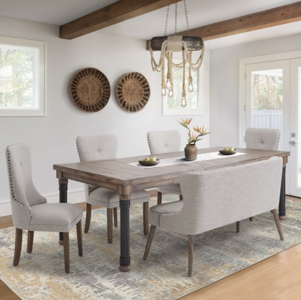 AICO Furniture Lighting Ranchero 6 Light Chandelier in Black - Bargain Furniture (Detroit, MI)