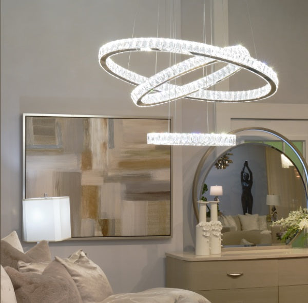 AICO Furniture Lighting Large Asteroids LED Chandelier - Bargain Furniture (Detroit, MI)
