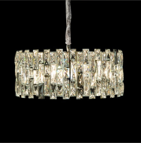 AICO Furniture Lighting Baguette 8 Light Chandelier in Clear - Bargain Furniture (Detroit, MI)