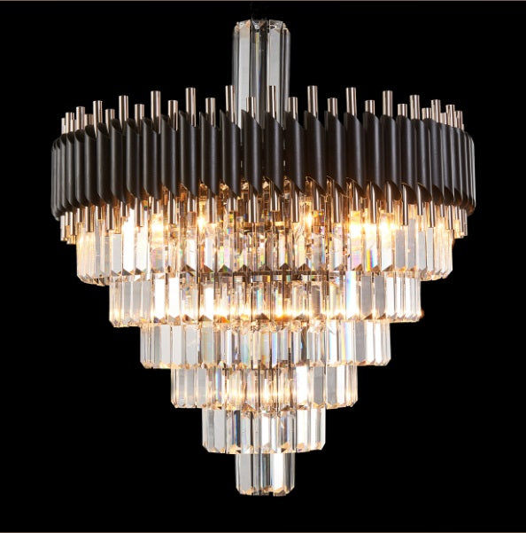AICO Furniture Lighting Symphony Round 24 Light Chandelier in Clear - Bargain Furniture (Detroit, MI)