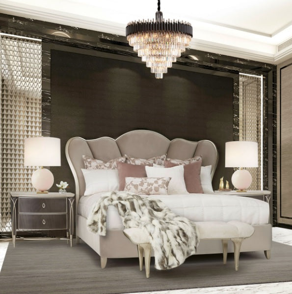 AICO Furniture Lighting Symphony Round 37 Light Chandelier in Clear - Bargain Furniture (Detroit, MI)