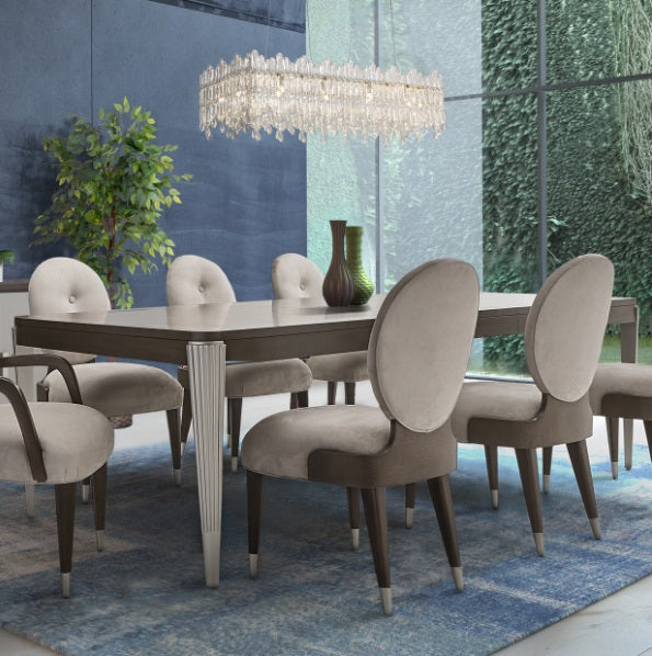 AICO Furniture Lighting Royal Crown Rectangular 12 Light Chandelier in Clear - Bargain Furniture (Detroit, MI)