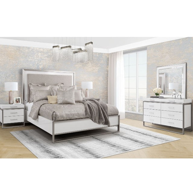 AICO Marquee Wall Mirror in Cloud White - Bargain Furniture (Detroit, MI)