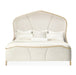 AICO Malibu Crest King Curved Poster Bed in Chardonnay - Bargain Furniture (Detroit, MI)