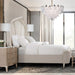 AICO Malibu Crest Queen Curved Panel Bed in Chardonnay - Bargain Furniture (Detroit, MI)