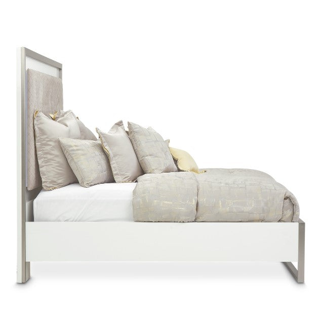 AICO Marquee Queen Panel Bed in Cloud White KI-MRQEQN-108 - Bargain Furniture (Detroit, MI)