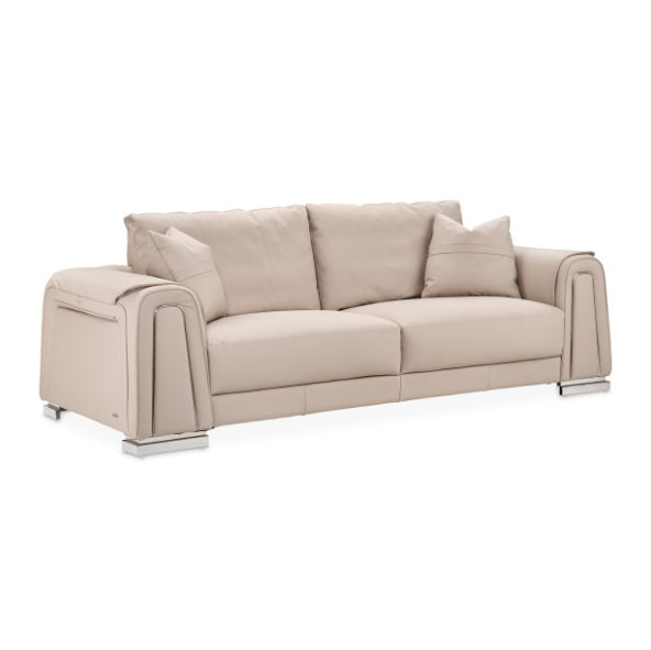 AICO Furniture Mia Bella Bergamo Sofa in Stainless Steel - Bargain Furniture (Detroit, MI)