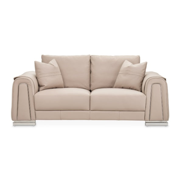 AICO Furniture Mia Bella Bergamo Loveseat in Stainless Steel - Bargain Furniture (Detroit, MI)