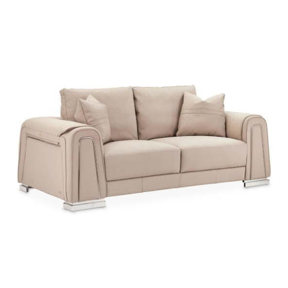 AICO Furniture Mia Bella Bergamo Loveseat in Stainless Steel - Bargain Furniture (Detroit, MI)