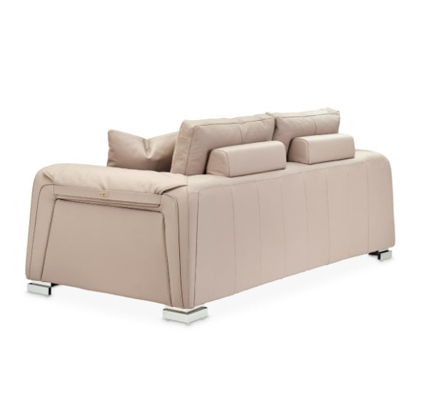 AICO Furniture Mia Bella Bergamo Loveseat in Stainless Steel - Bargain Furniture (Detroit, MI)