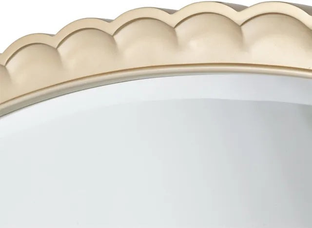 AICO Malibu Crest Oval Wall Mirror in Chardonnay - Bargain Furniture (Detroit, MI)