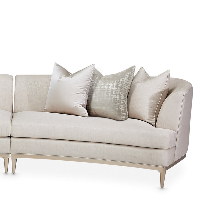 AICO Malibu Crest 3-Piece Sofa Sectional in Pearl Chardonnay - Bargain Furniture (Detroit, MI)
