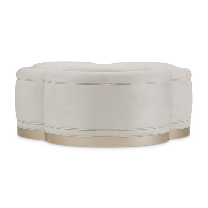 AICO Malibu Crest Cocktail Ottoman in Chardonnay - Bargain Furniture (Detroit, MI)