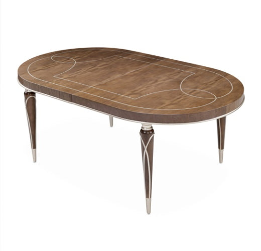 AICO Villa Cherie 4 Leg Oval Dining Table in Hazelnut - Bargain Furniture (Detroit, MI)
