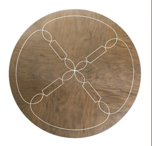 AICO Villa Cherie Round Dining Table in Hazelnut - Bargain Furniture (Detroit, MI)