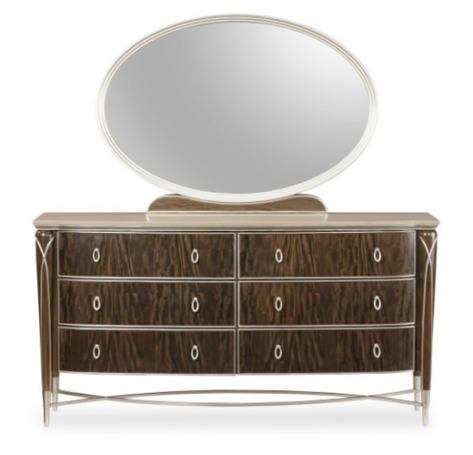AICO Villa Cherie Dresser in Hazelnut - Bargain Furniture (Detroit, MI)