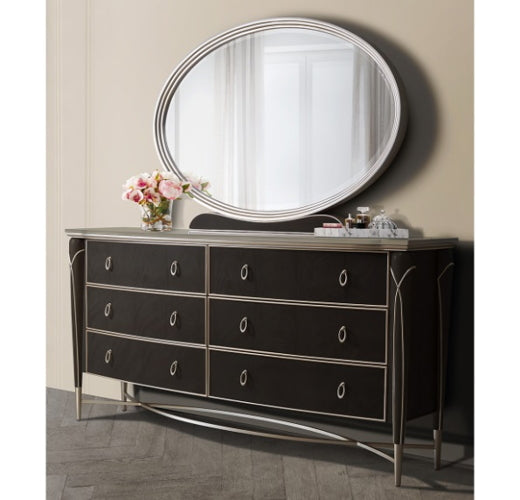 AICO Villa Cherie Dresser Mirror in Hazelnut - Bargain Furniture (Detroit, MI)