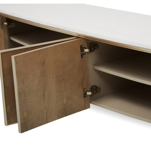 AICO Villa Cherie Media Cabinet in Caramel - Bargain Furniture (Detroit, MI)