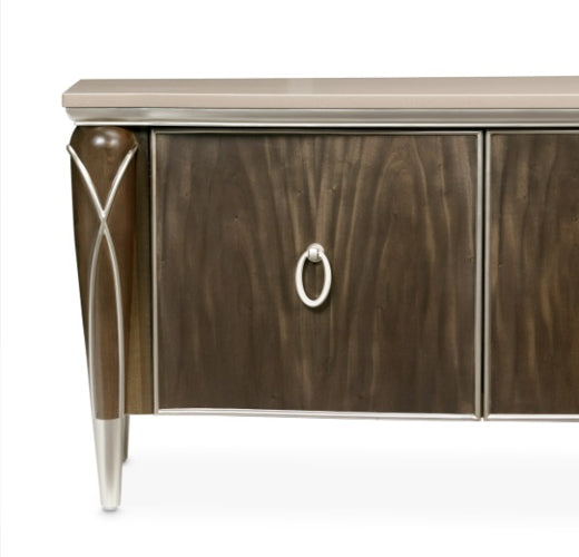 AICO Villa Cherie Media Cabinet in Hazelnut - Bargain Furniture (Detroit, MI)