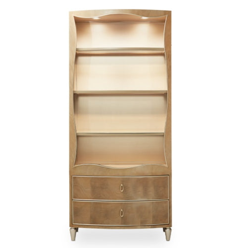 AICO Villa Cherie Bookcase in Caramel - Bargain Furniture (Detroit, MI)
