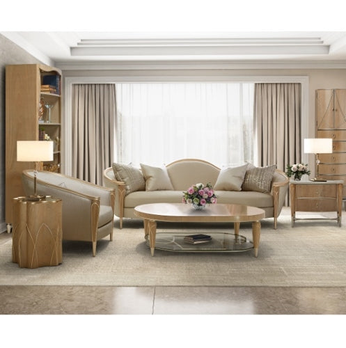 AICO Villa Cherie Chairside Table in Caramel - Bargain Furniture (Detroit, MI)