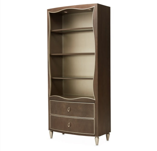 AICO Villa Cherie Bookcase in Hazelnut - Bargain Furniture (Detroit, MI)