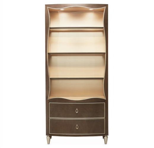 AICO Villa Cherie Bookcase in Hazelnut - Bargain Furniture (Detroit, MI)