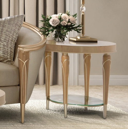 AICO Villa Cherie End Table in Caramel - Bargain Furniture (Detroit, MI)
