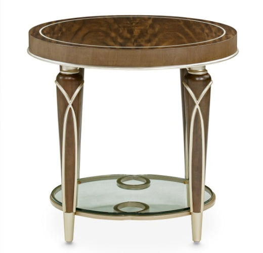AICO Villa Cherie End Table in Hazelnut - Bargain Furniture (Detroit, MI)
