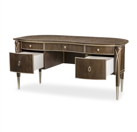 AICO Villa Cherie Desk in Hazelnut - Bargain Furniture (Detroit, MI)